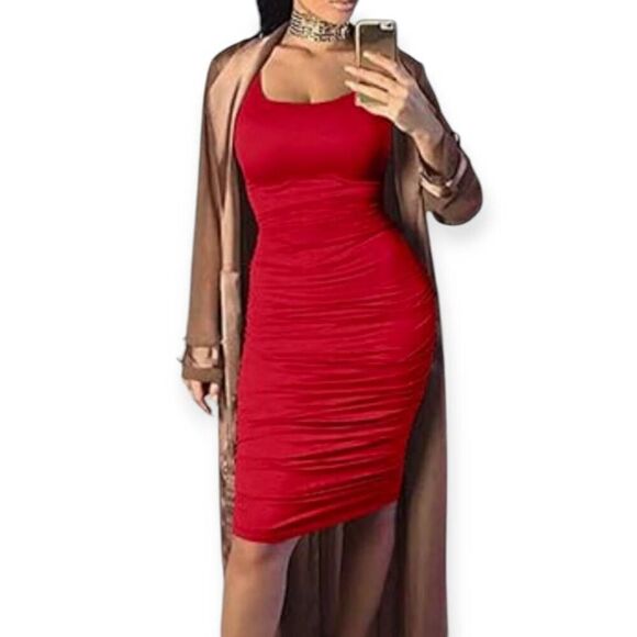 BEAGIMEG RED BODYCON DRESS SZ.M NWOT - Picture 3 of 10
